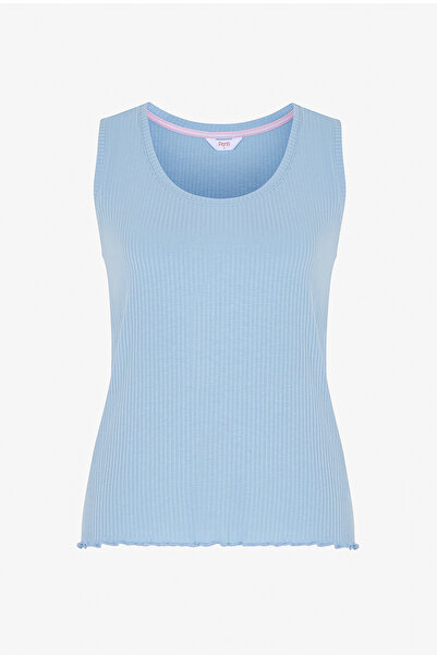 Penti Mavi Ella Solid Atlet Pijama Üstü