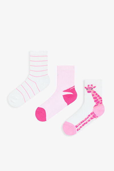 Penti Kız Çocuk Pembe Safari 3lü Soket Çorap