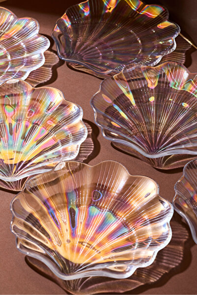 Perotti Pearl 6-Person Luster Glass Cake Plate Set 21 cm