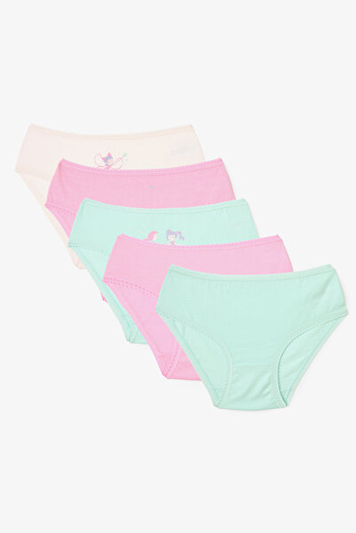 Penti Mixed Color Girls' Pretty Fairy Printed Cotton 5-Piece Panties
