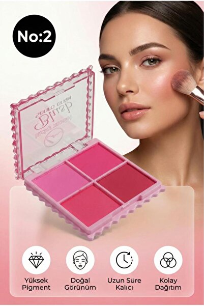 MUJGAN 4’lü Blush Allık Paleti Yoğun Pigmentli Doğal Görünümlü NO:2