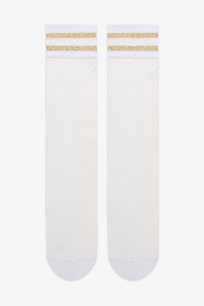 Penti Stripe Tulle White Socket Socks