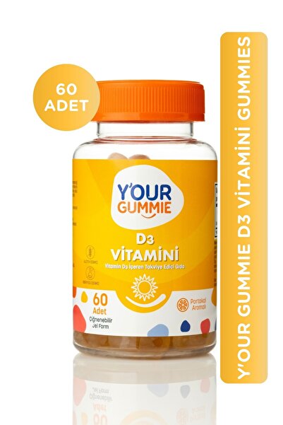 Y'our Gummie D3 Vitamin Gummies- 60 Adet Çiğnenebilir Jel Form