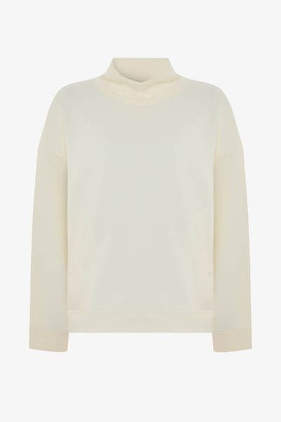 Penti Beyaz Dökümlü Boğazlı Sweatshirt