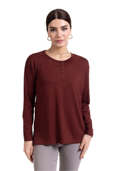 Mutlu City Νέα σεζόν 2023 Απλό σχέδιο με στρογγυλή λαιμόκοψη, χτενισμένη βαμβ...