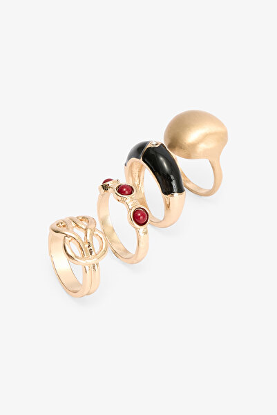 Penti Gold Color Ines 4-Piece Ring Set