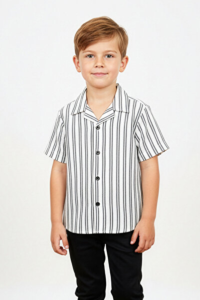 Fulla Moda Ριγέ πουκάμισο για αγόρια με κουμπιά