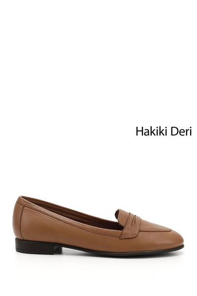 GÖNDERİ(R) Hellbraune Ballerinas aus echtem Leder für Damen/Mädchen