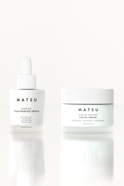 MATSU Gözenek Sıkılaştırıcı Niasinamid Serum ve Peptit Krem 2li Cilt Bakım Seti