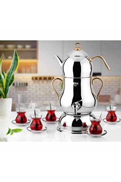 Lines Şahmeran Altın Kulplu Elektrikli Semaver MSM0113