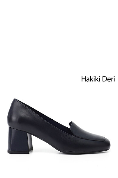 GÖNDERİ(R) Pantofi de damă din piele naturală, albastru bleumarin, cu vârf to...