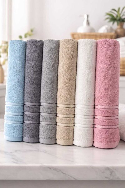 HOME MOD STORE Set de 6 prosoape de baie de dimensiuni mari 70x140 cm și moal...