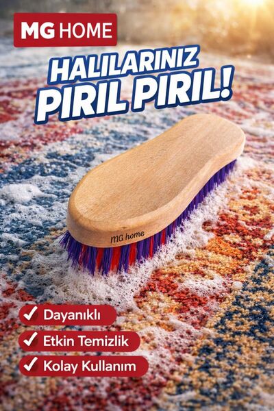 VENON Tahta Halı Fırçası Eski Tip Sert Uçlu Halı Temizleme - Banyo Temizleme ...