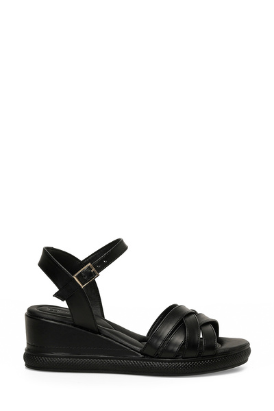 Butigo 25S-281 6FX Черни дамски сандали с платформа и ток