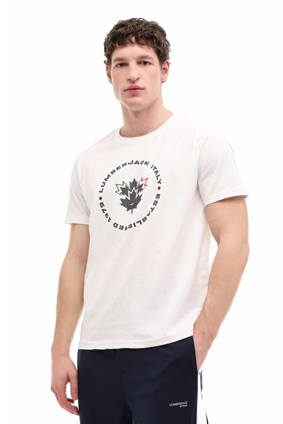 lumberjack ML RENATO 11ITL 1030 6FX Beli muški kratki rukav T-shirt