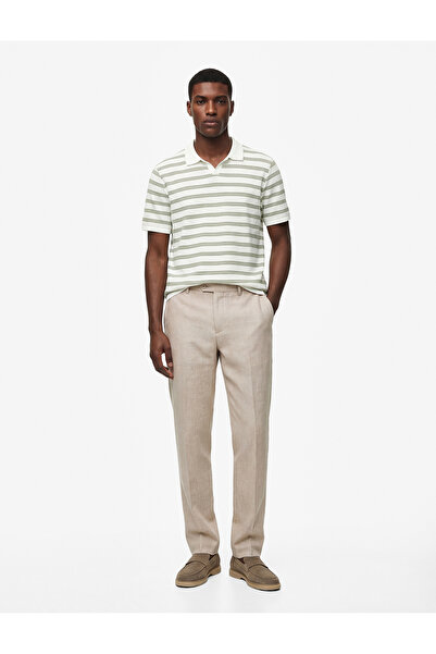 Koton Μπλουζάκι με κοντό μανίκι και λαιμόκοψη πόλο σε κανονική γραμμή Ριγέ