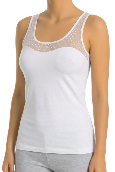 Öts Atletă pentru femei cu bretele groase din tul (96% bumbac - 4% elastan)