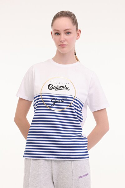 Kinetix WL BETIA 11BT263 5FX Mavi Kadın Kısa Kol T-Shirt