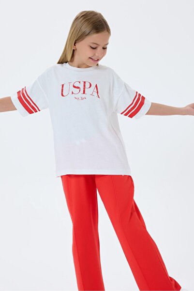 U.S. Polo Assn. 4-15 godina Licencirani Us Polo Assn Kostim za devojčice-Ekru