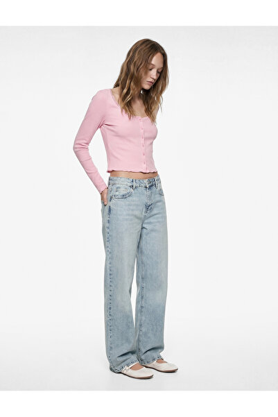 Koton Düğmeli Uzun Kollu U Yaka Katmanlı Modal Karışımlı Slim Fit Hırka