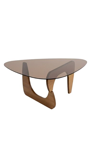 mumtaz sa Amber Glass Coffee Table 92×65×40 cm, Small Tea Table with Wooden Base