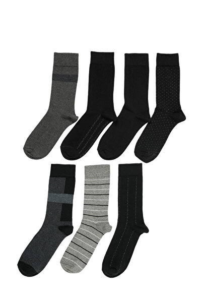 Polaris ALL 7LI SKT-M 5PR Siyah Erkek 7 Li Çorap