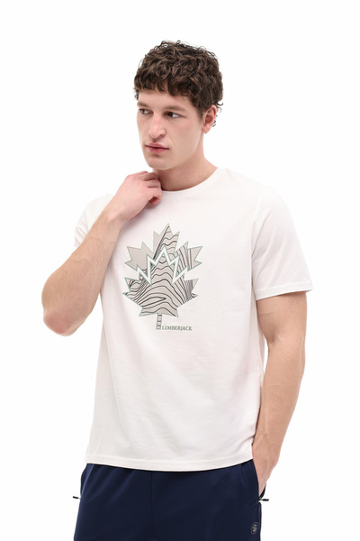 lumberjack ML BERA 11TRV38 6FX Ecru muška majica kratkih rukava T-shirt