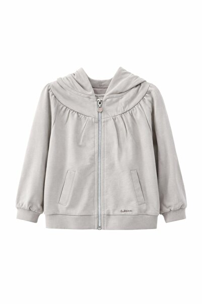 Divonette KIZ ÇOCUK PİLE YAKA KAPİŞONLU CEPLİ HIRKA GK1096