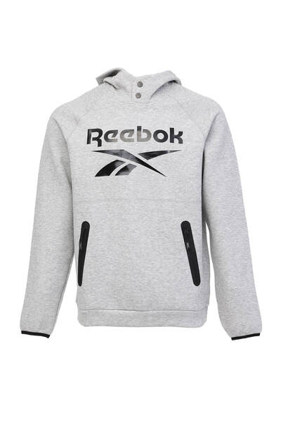 Reebok OVERHEAD HOODY FLEECE Gri Erkek Sweatshirt