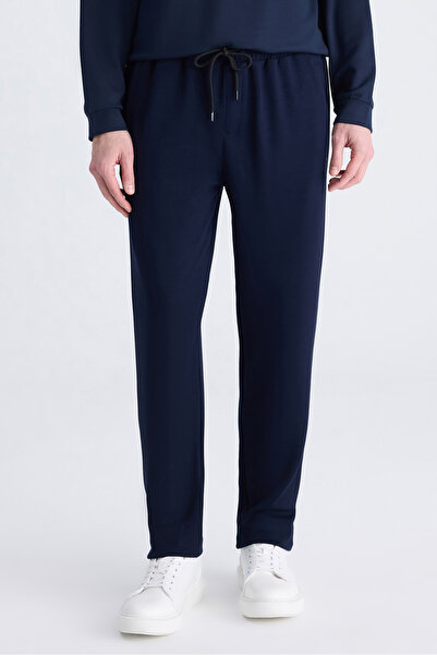 D'S Damat Ds Damat Regular Fit Navy Blue Plain Rayon Tracksuit Bottom