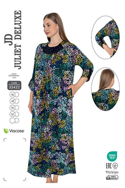 Juliet Deluxe Γυναικείο Μακρύ Φόρεμα από Υφαντό Βισκόζη Plus Size 33422