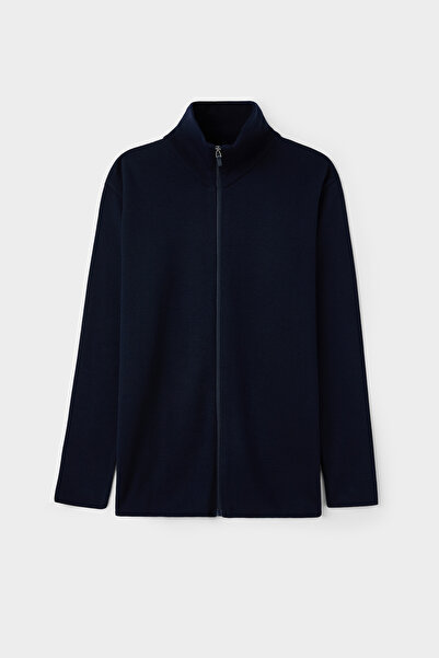 D'S Damat سترة دامات ذات قصة عادية باللون الأزرق الداكن