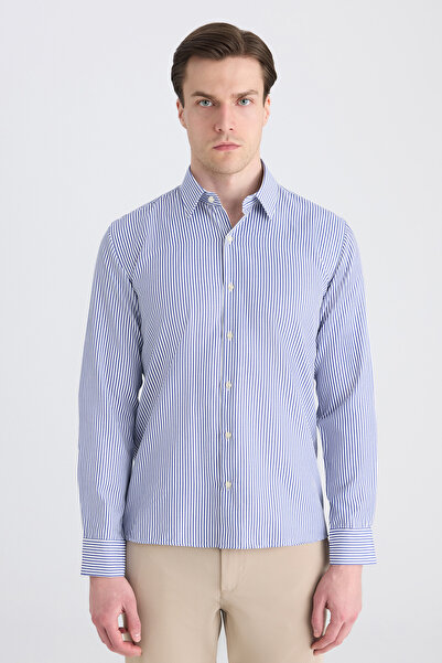 Twn Сlim Fit Saks Синя сорочка в смужку