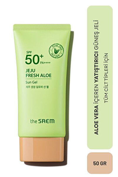 THE SAEM Jeju Aloe Sun Gel Güneş Kremi Spf 50 Ve Pa 50 gr (VİONİNE)