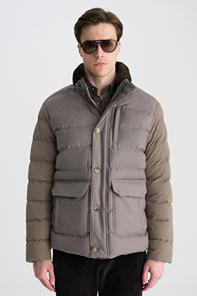 D'S Damat Ds Damat Regular Fit Mink Plain Coat