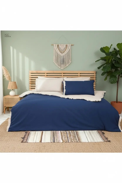 NDC HOME Двосторонній односпальний комплект постільної білизни Ham Lacivert