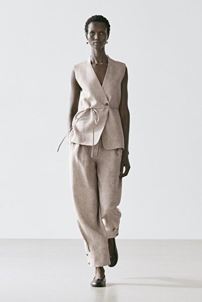 Massimo Dutti Kruvaze detaylı klasik yelek