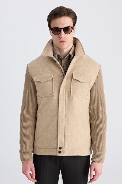 D'S Damat Ds Damat Regular Fit Bej Düz Mont