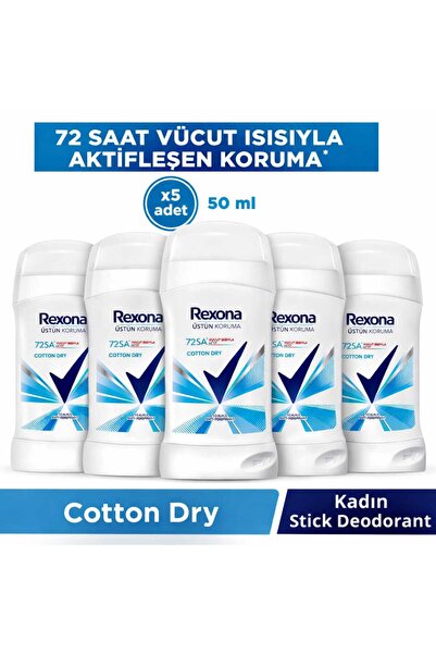 Rexona Kadın Stick Deodorant Cotton Dry 50 ml x5