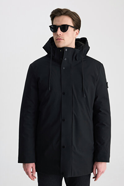 D'S Damat Ds Damat Regular Fit Siyah Düz Mont