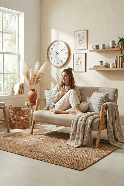 Zem Pavia Ikili Berjer Natürel Ahşap, Sütlü Kahve