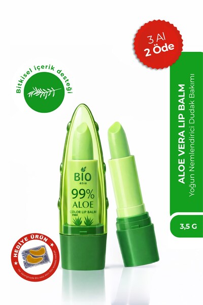 Bio Asia Aloe Vera Lip Balm – Yoğun Nemlendirici, Onarıcı Bitkisel Dudak Bakı...