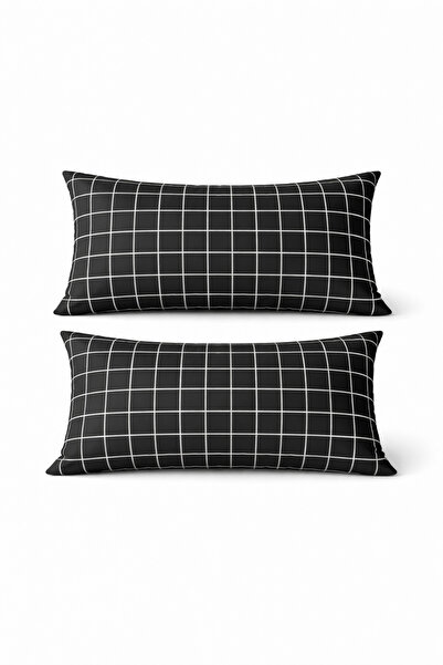 SADEN HOME طقم غطاء وسادة قطنية منقوشة مكون من قطعتين مقاس 50×70 سم