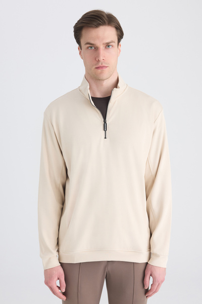 D'S Damat سويت شيرت Ds Damat ذو قصة عادية باللون البيج