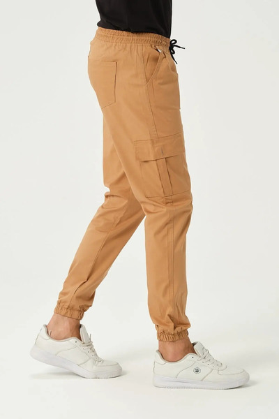 VIKUNYA Men's Cotton Cargo Pants with Side Pockets