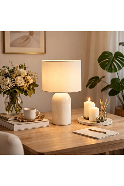 retro home design Krem Ayaklı Beyaz Kumaş Şapkalı Şık Yatak Odası Salon Abaju...