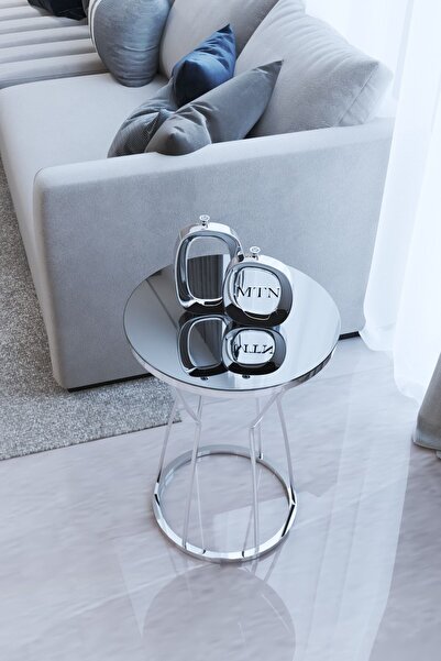 Nies Aksesuar Kum Saati Tekli Gümüş Kaplama Siyah Cam