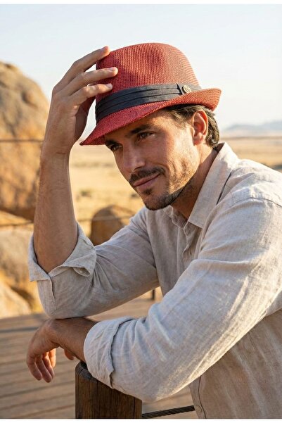 LAGRANZE قبعة صيفية من القش الفاخر جاكسون فورت للرجال