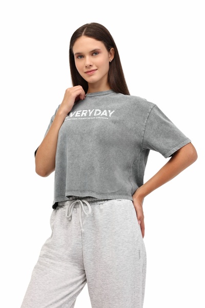 lumberjack WL FREYA 11SY790 5PR Gri Kadın Kısa Kol T-Shirt