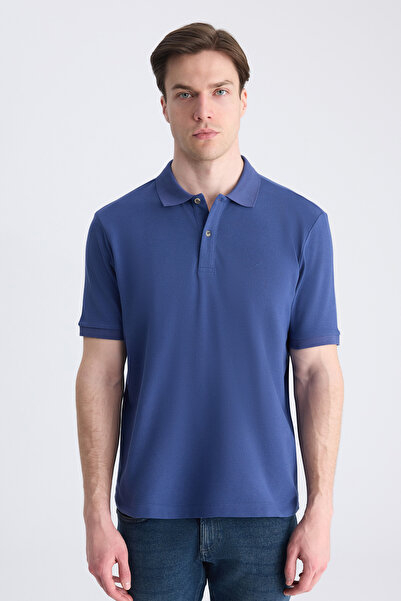 D'S Damat Ds Damat Regular Fit Petrol Pike Teksturirano 100% pamuk lu T-shirt